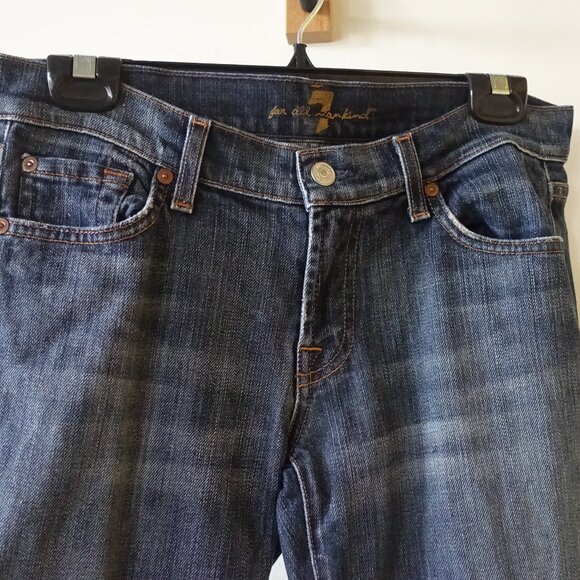 Seven 7 for all mankind low-rise flare medium wash jeans size 28 - Picture 3 of 14